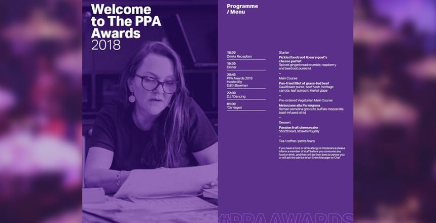 Nicki Murphy in PPA Awards programme